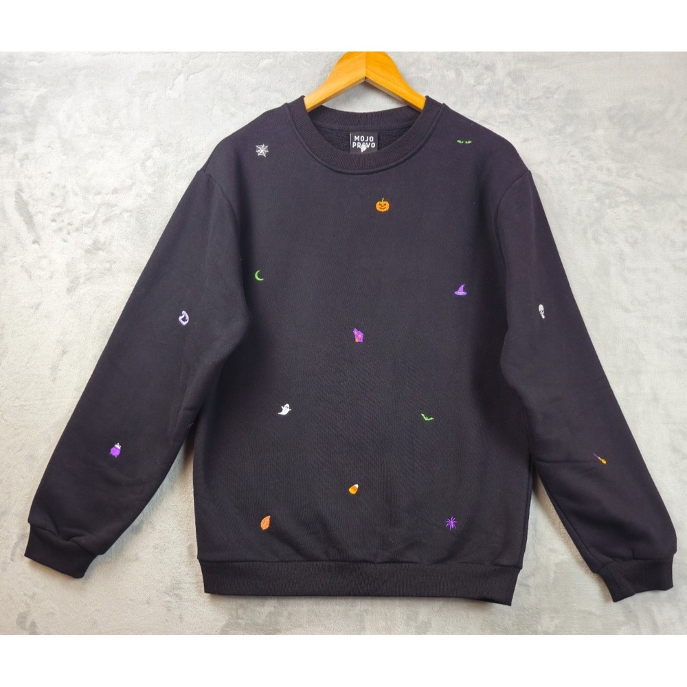 Rare Halloween  Mojo Provo Black All Over Print Women's Sweatshirt Size Medium